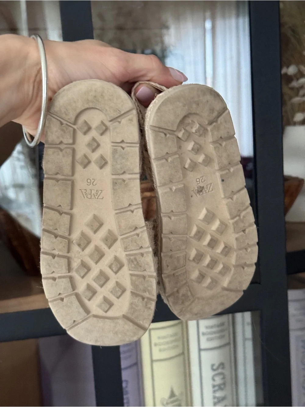 Zara Kids jute sandals toddler girl beige sand round toe boho fisherman